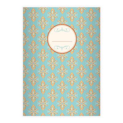 Kartenkaufrausch 2 Elegant Vintage DIN A4 Primary School Notebooks, Floral Paisley, Light Blue Contrast Ruling 2, Grade 2