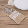 Rustic Jute Cutlery Pouches Set, 10-Piece view 3