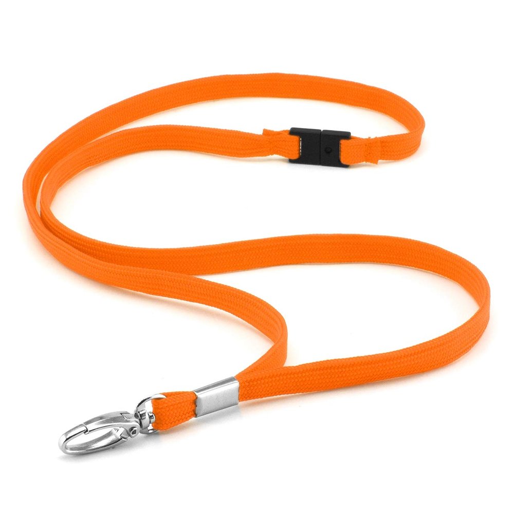 CKB LTD Premium Lanyards with Breakaway and Swivel Metal Clip, Orange, 50-Pack