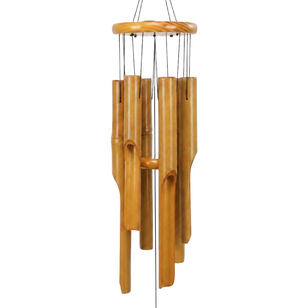 MUMTOP Bamboo Wind Chime, Outdoor Wooden Wind Chime with an Amazing Deep Tone for Garden, Patio, Home, or Outdoor Decor
