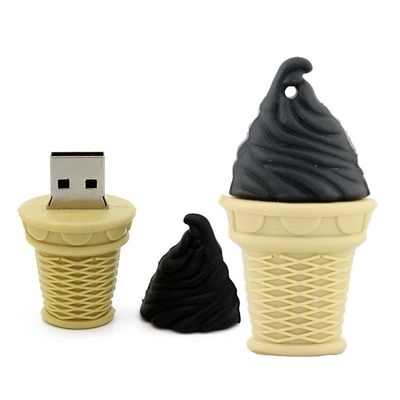 16GB Ice Cream-Shaped USB 2.0 Flash Drive, Black