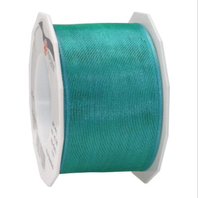 Präsent FOUR SEASONS Transparent Wire-Edged Ribbon, Sea Green, 25 m, 40 mm