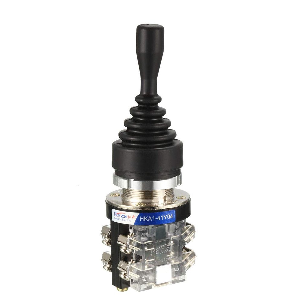Sourcing Map 4-Position Joystick Switch, 4 NO Latching Type, 150/250/600 V, 30 mm Panel Mount, HKA1-41Y04