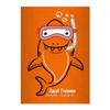 8 Personalized Funny Deep-Sea Diver A4 Exercise Books with Comic Shark, Orange Grid Ruling 22 view 1