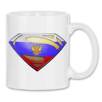wowshirt Russia Mug with Flag and Coat of Arms, Color: White