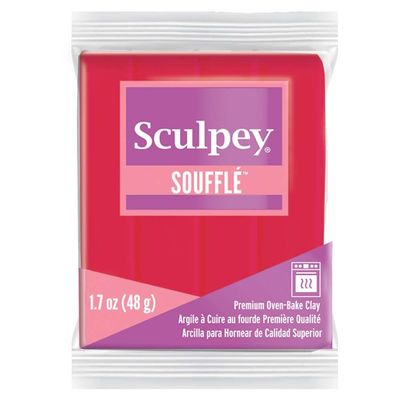 Sculpey Polyform SU 6004 Sculpey Soufflé Modeling Clay, Raspberry Red, 57 g
