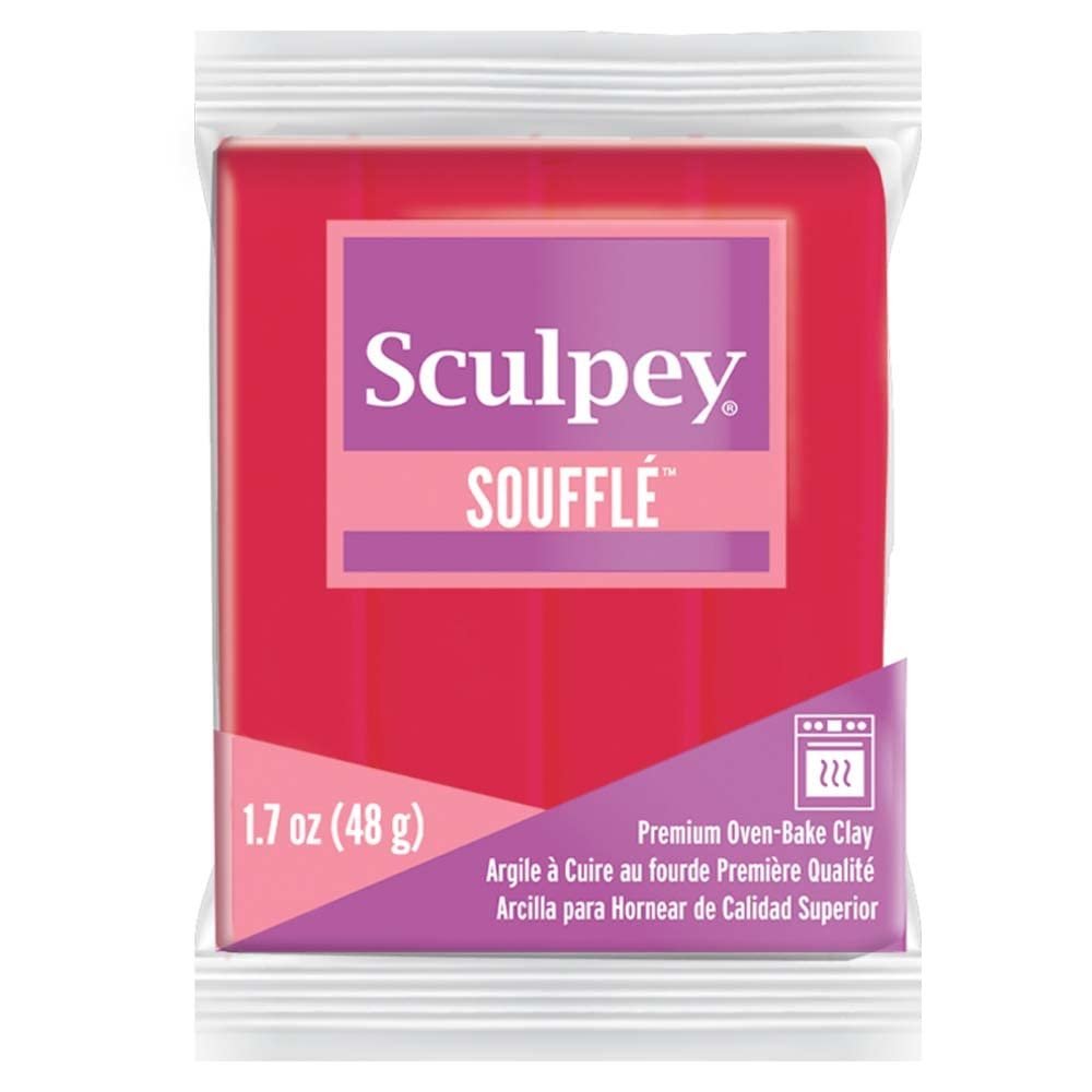 Sculpey Polyform SU 6004 Sculpey Soufflé Modeling Clay, Raspberry Red, 57 g