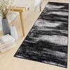 TAPISO Maya Runner Rug by the Meter, Short Pile, Gray White Black Mottled Design, 70 x 1050 cm view 1