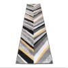 TAPISO Maya Short-Pile Runner Rug, Modern Gray/White/Yellow/Black Stripes, KOTEX, 100 x 440 cm view 2