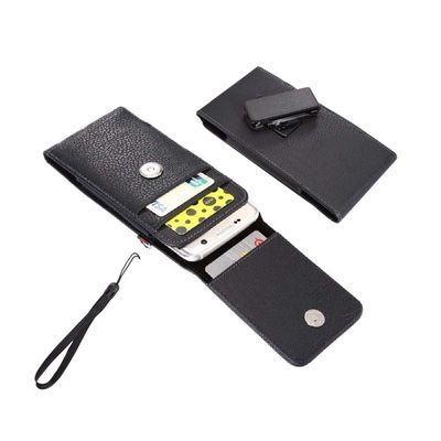 DFV mobile Magnetic Faux Leather Card Holder Case with 360° Rotating Belt Clip for COOLPAD ILLUMINA (2018) - Black