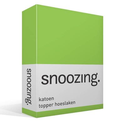 Snoozing - Fitted Sheet - Cotton - 160 x 220 cm - Lime