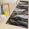 TAPISO Maya Runner Rug, Cut-to-Length, Low-Pile, Gray/Yellow/Black Blurred Mottled Design, KOTEX, 70 x 390 cm view 1