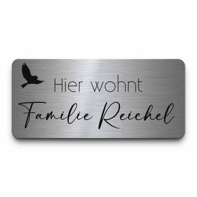 Personalized Stainless Steel Door or Mailbox Sign with Engraving