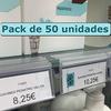 50 Transparent Price Tag Holders for Glass Shelves, 30 x 65 mm view 1