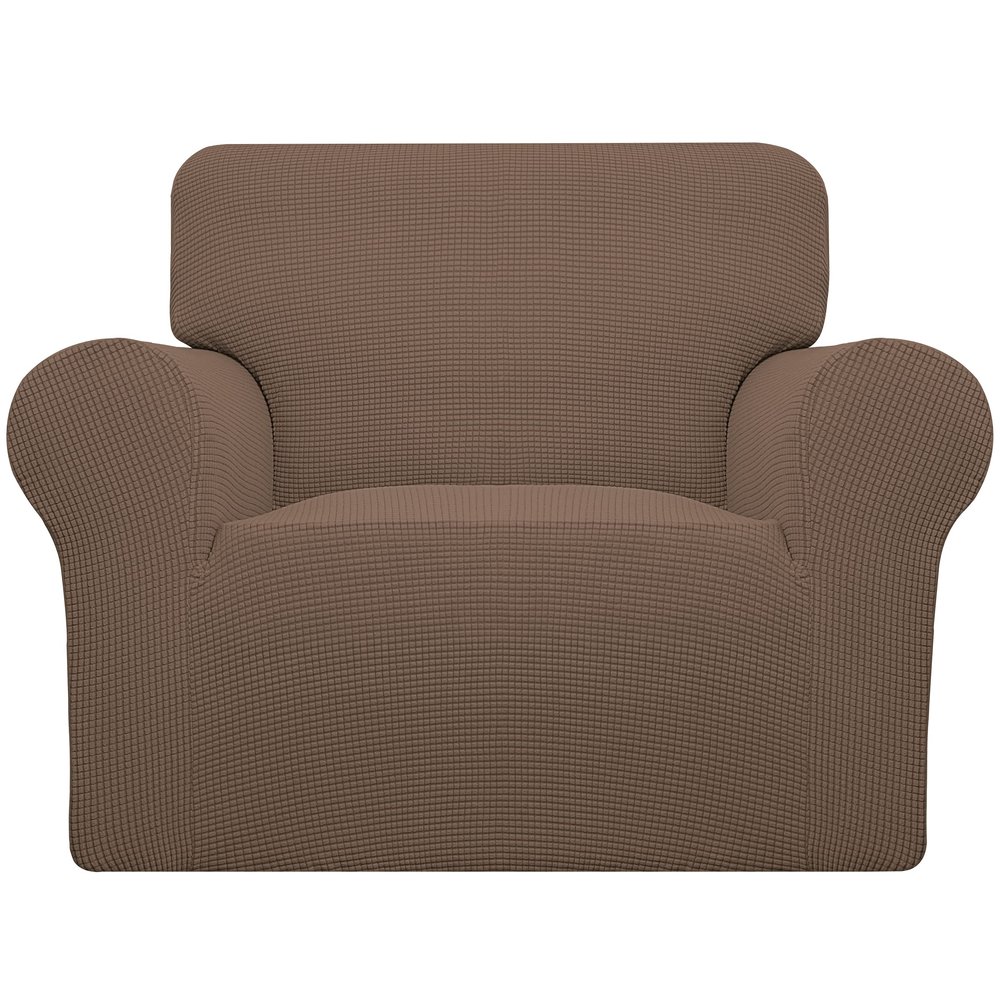 Easy-Going Stretch Armchair Slipcover, Brown