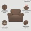 Easy-Going Stretch Armchair Slipcover, Brown view 3