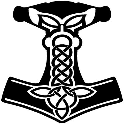 Samunshi Mjölnir Wall Decal, 32 x 40 cm, Black