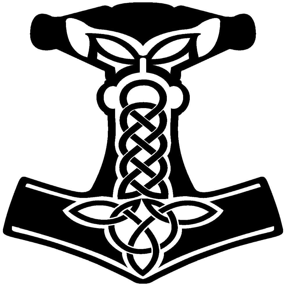 Samunshi Mjölnir Wall Decal, 32 x 40 cm, Black