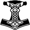 Samunshi Mjölnir Wall Decal, 32 x 40 cm, Black view 1