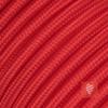 Red Textile Cable Supply Lead with Schuko Plug, H03VV-F 3G0.75 mm², 3 m view 2