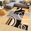 TAPISO Maya Short-Pile Rug, Black Yellow Gray White Squares, 180 x 250 cm view 1