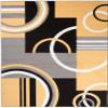 TAPISO Maya Short-Pile Rug, Black Yellow Gray White Squares, 180 x 250 cm view 2