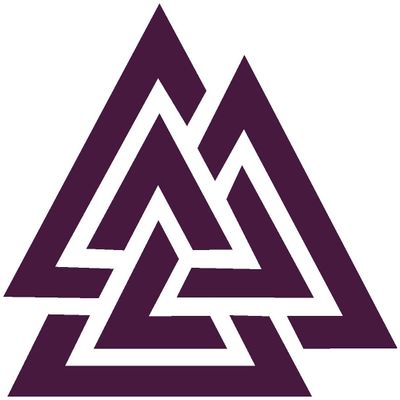 Samunshi Valknut Wotan’s Knot Wall Decal, Aubergine, 90 x 90 cm