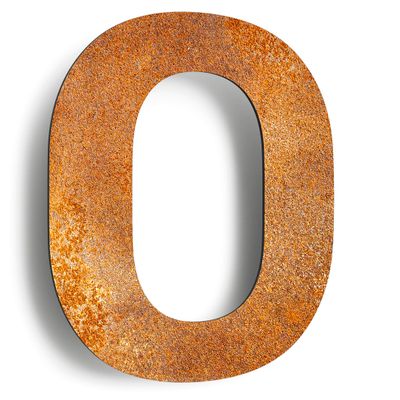 Vintage House Number 0 – Solid, Weather-Resistant, 14 cm – with Mounting Hardware, Retro Design N-01-0-R