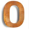 Vintage House Number 0 – Solid, Weather-Resistant, 14 cm – with Mounting Hardware, Retro Design N-01-0-R view 1