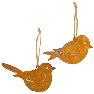 B2S BACK2SEASON Metal Bird Garden Ornaments with Rust Finish