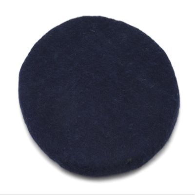 feelz Round Felt Seat Cushion, 100% Wool, Midnight Blue, 35 cm