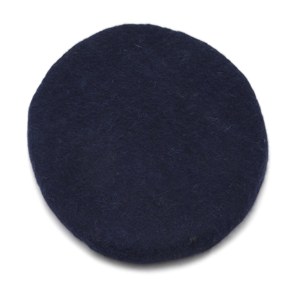 feelz Round Felt Seat Cushion, 100% Wool, Midnight Blue, 35 cm