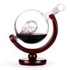 Skeleton Glass Globe Decanter 800 ml with Stopper and 2 Whiskey Glasses view 2