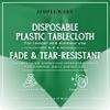 Zimpleware Green Standard Disposable Plastic Party Tablecloth, Rectangular, 137.2 x 274.3 cm, 6-Pack view 2