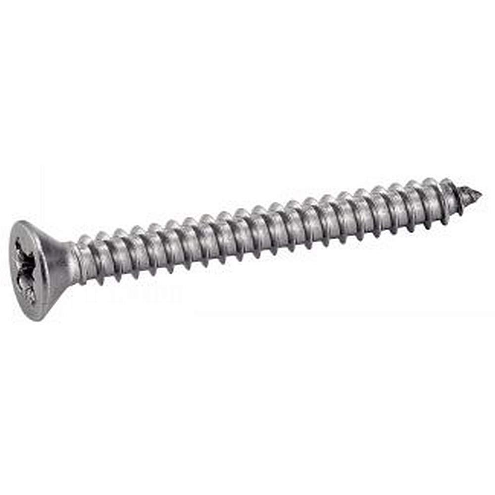 200 Stainless Steel A4 Countersunk Phillips Sheet Metal Screws 4.8 x 60, DIN 7982