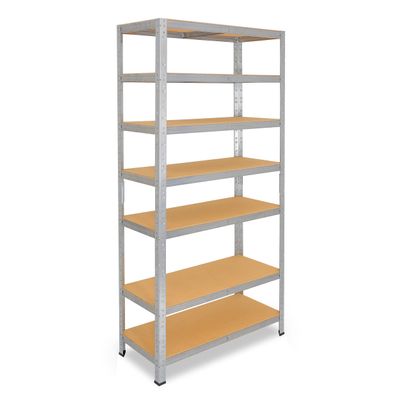 shelfplaza Home 230 x 100 x 40 cm Heavy-Duty Shelving Unit, Galvanized, 7 Shelves, 125 kg per Shelf