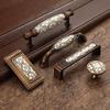 Creatwls 5-Pack Ceramic Cabinet Handles, 96 mm Hole Spacing, Retro Coffee view 3