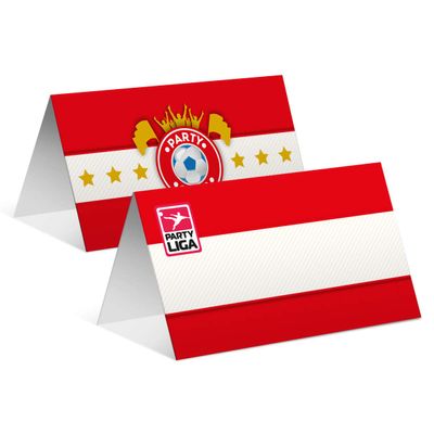 10 x Blank Place Cards for Birthday or Wedding – Red Soccer Ticket Design