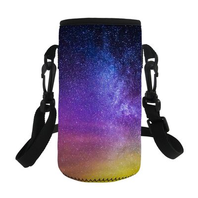 Showudesigns Insulated Neoprene Water Bottle Holder with Strap, M Galaxy Space