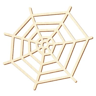 Laser-Cut Wooden Spider Web, 49 cm, Pack of 100