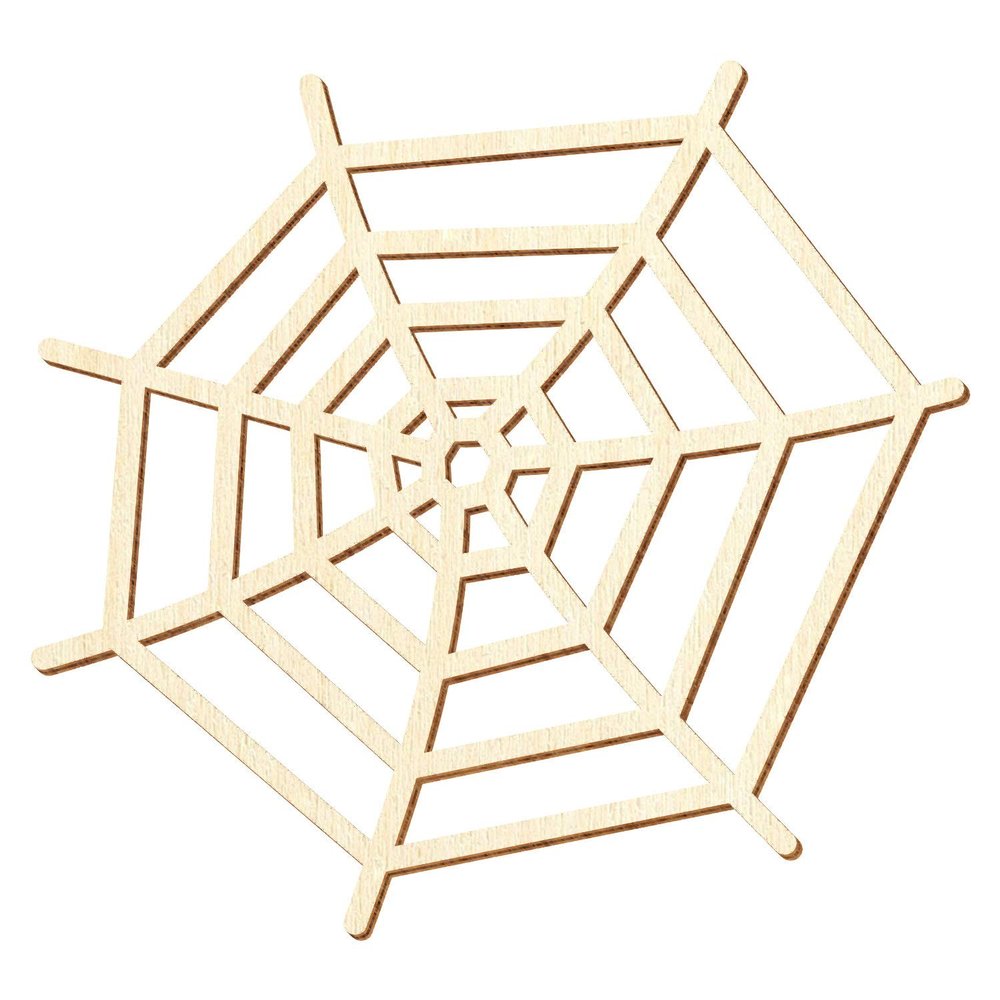 Laser-Cut Wooden Spider Web, 49 cm, Pack of 100