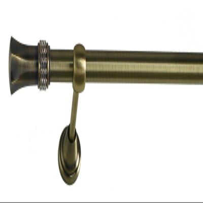 Sento 19 mm Metal Curtain Rod, Single Track, Antique Brass, Classic Dana, 320 cm