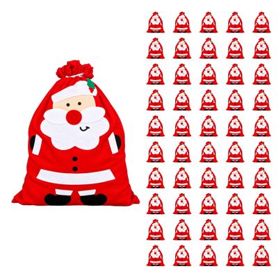Shatchi SANTA-SACK-100X60-3522-50PK Bulk Pack of 50 Giant Red Santa Gift Sacks