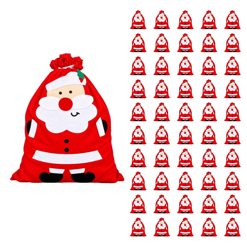 Shatchi SANTA-SACK-100X60-3522-50PK Bulk Pack of 50 Giant Red Santa Gift Sacks