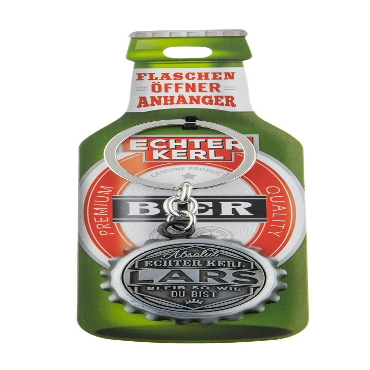History & Heraldry Echter Kerl Lars Bottle Opener & Keychain – Personalized with Name and Saying