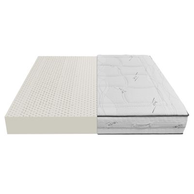 Baldiflex Emporio Latex Mattress for Double Bed, 140 x 190 cm, 20 cm High, 7 Zones, SilverCare Cover
