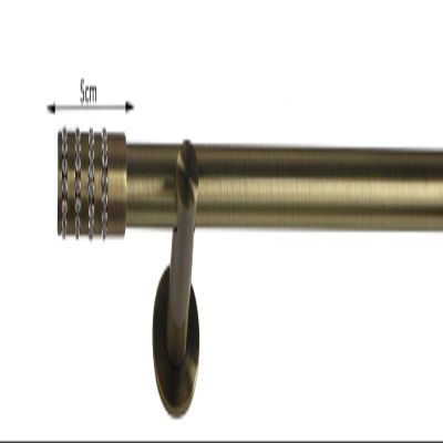 Sento 19 mm Metal Curtain Rod, Single Rod, Antique Brass, Modern Aida, 120 cm