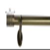 Sento 19 mm Metal Curtain Rod, Single Rod, Antique Brass, Modern Aida, 120 cm view 1