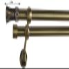 Sento 19/19 mm Metal Double Curtain Rod, Antique Brass, Classic Dana, 240 cm view 1