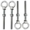 M6 Lifting Eye Bolts, Long Shank, Stainless Steel, 4-Pack view 1